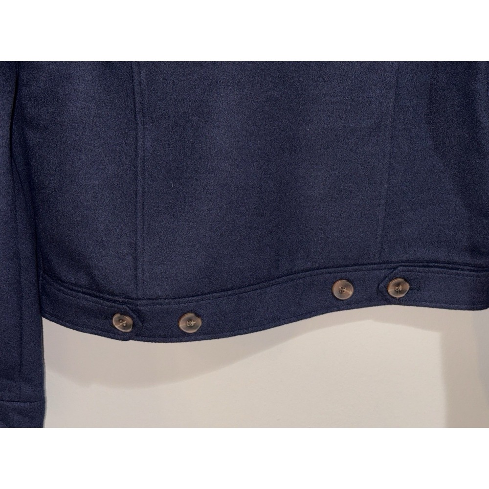 Avec Les Filles Women's Small Cropped Utility Jacket Navy Button Front Shacket - Picture 5 of 7